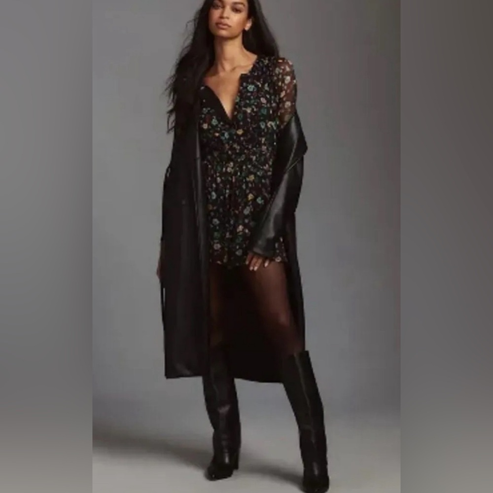 NWT Anthropologie Long Sleeve Somerset Romper: Printed Edition